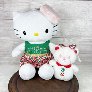 Sanrio Red Bow Hello Kitty and Snowy Tiny Chum Plush Christmas Gift Set